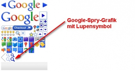 Google Spry-Grafik mit Lupensymbol