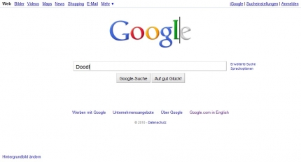 Fünf Buchstaben im Google Suchschlitz